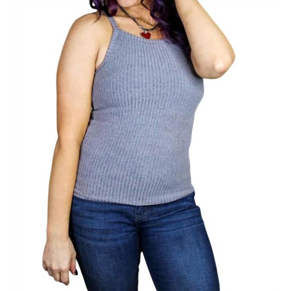 NEW PHIERCE FASHIONS ribbed tank brami in heather gray
